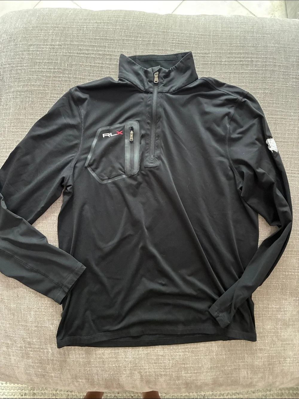 Ralph Lauren RLX Black Lightweight Quarter-Zip Shirt Jacket
